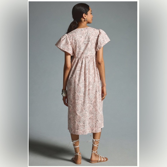 Anthropologie Maeve Printed Flutter-Sleeve Baby Doll Dress, Petite XL - Picture 2 of 2